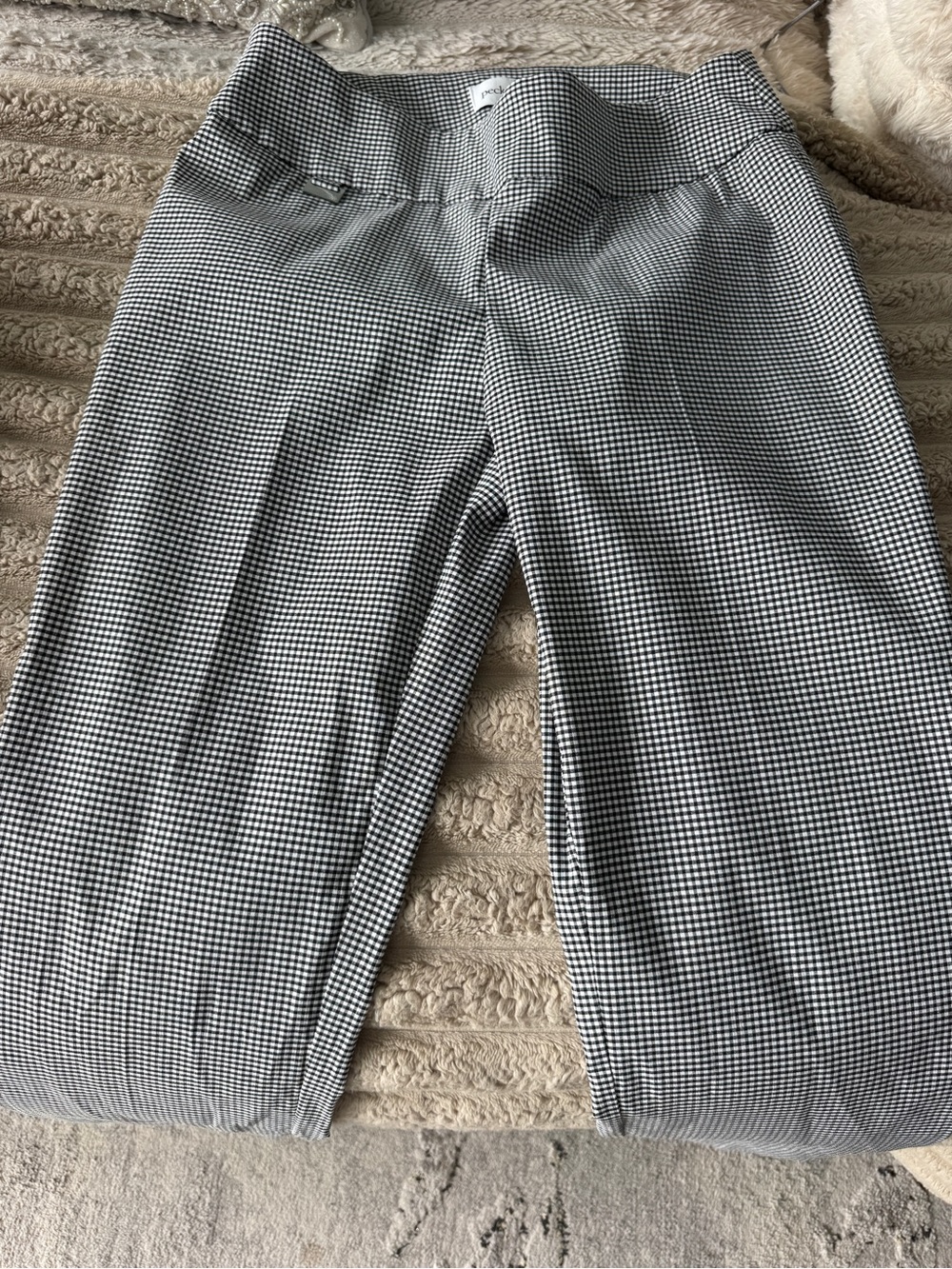 Women's Black & White Checked  Pants
